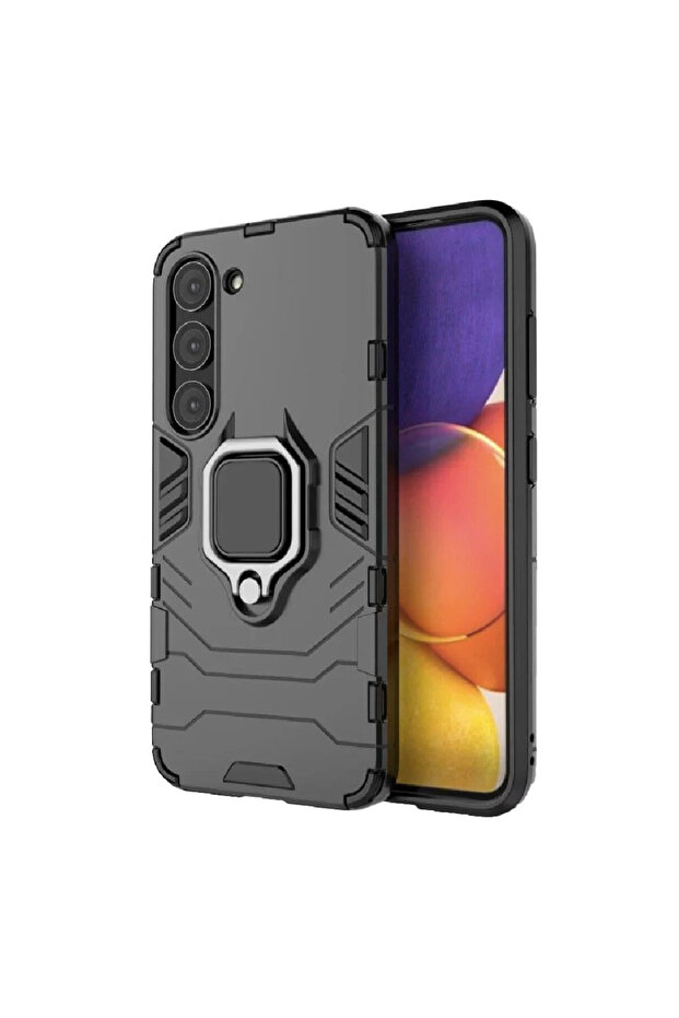Armor Ring Case for Samsung Galaxy S23, Ring Support, Rugged Durable Case, Black - 6