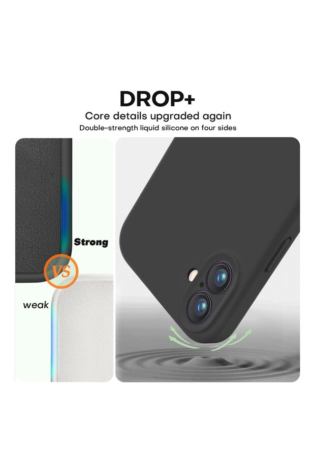 VelvetFlex Silicone Microfiber Protective Case for Apple iPhone 16 Plus, Black - 4