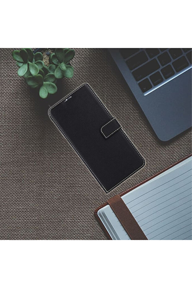 Handmade Flip Case for Apple iPhone 12 Pro Max, Stand Function, Wallet, Black - 4