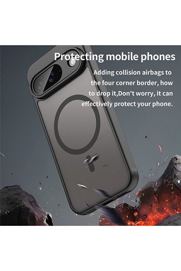 IcyAura Protective Case for Google Pixel 10 Pro, Shockproof, MagSafe Function, Black - 2