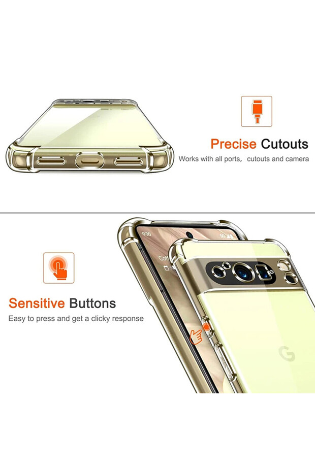 Husa Top-Grade AntiShock pentru Google Pixel 9 Pro, Transparent - 6