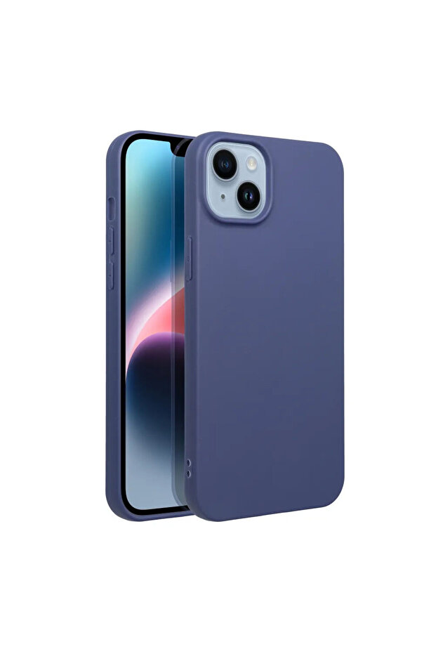 Silicone Case for Apple iPhone 15, Soft Feeling, Camera Protection, Blue - 3