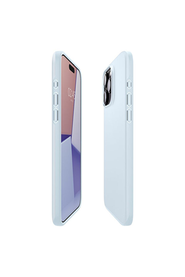 Thin Fit Case for iPhone 15 Pro, Thermoplastic Polyurethane, Elegant Texture, Blue - 3