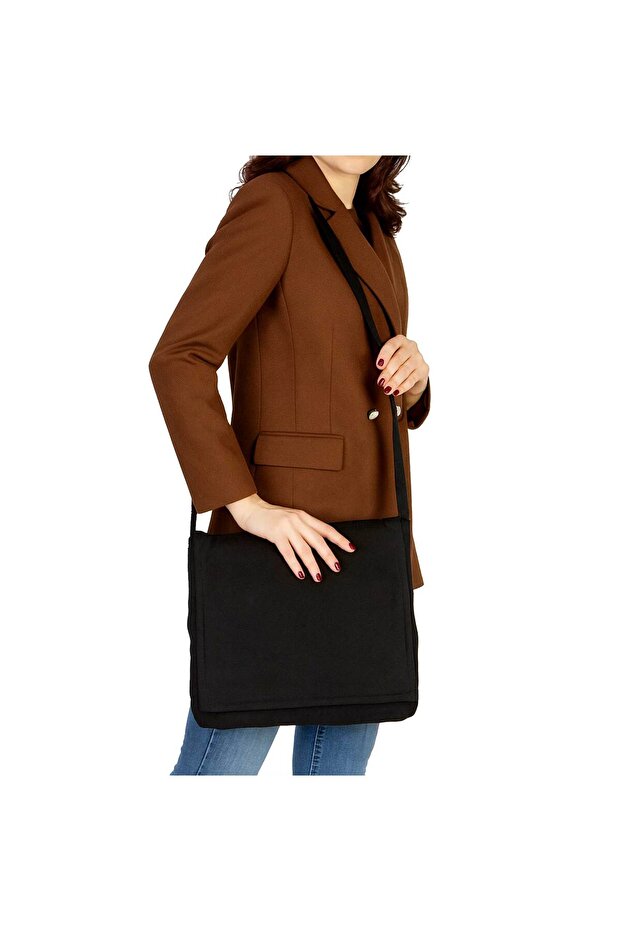 Mine-craft Elements Siyah Kanvas Postacı Çantası - 5