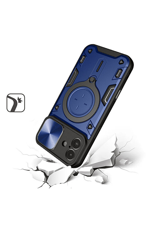 SurveilProRingLens Cover for Apple iPhone 16, Rotating Ring, Blue - 2