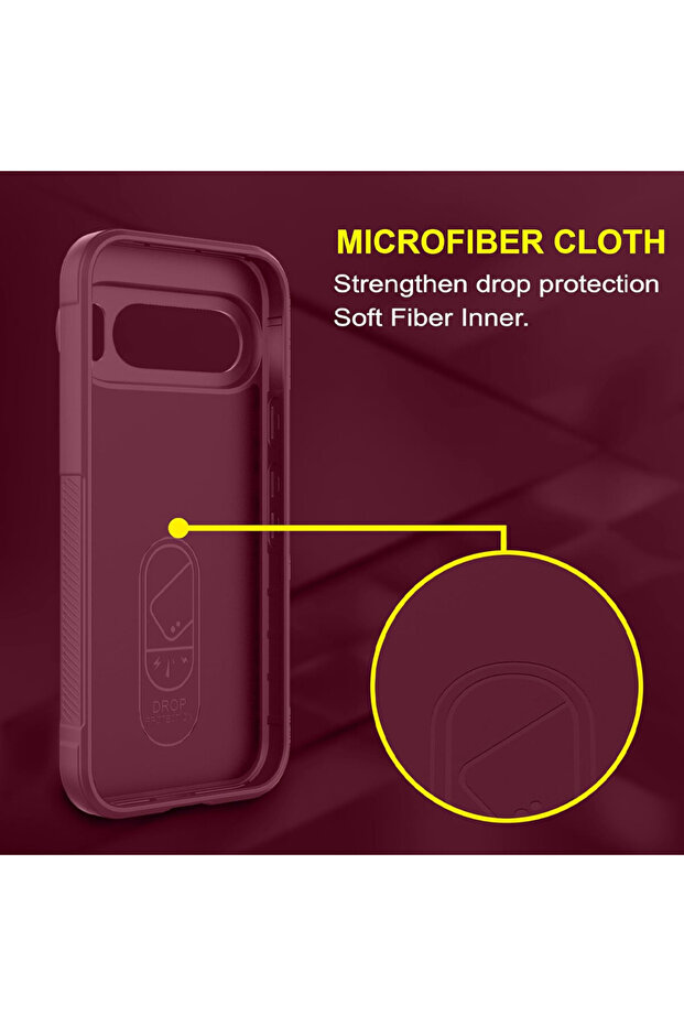 Buffer Case with Microfiber for Google Pixel 9 Pro XL, Flexible TPU, Purple - 4