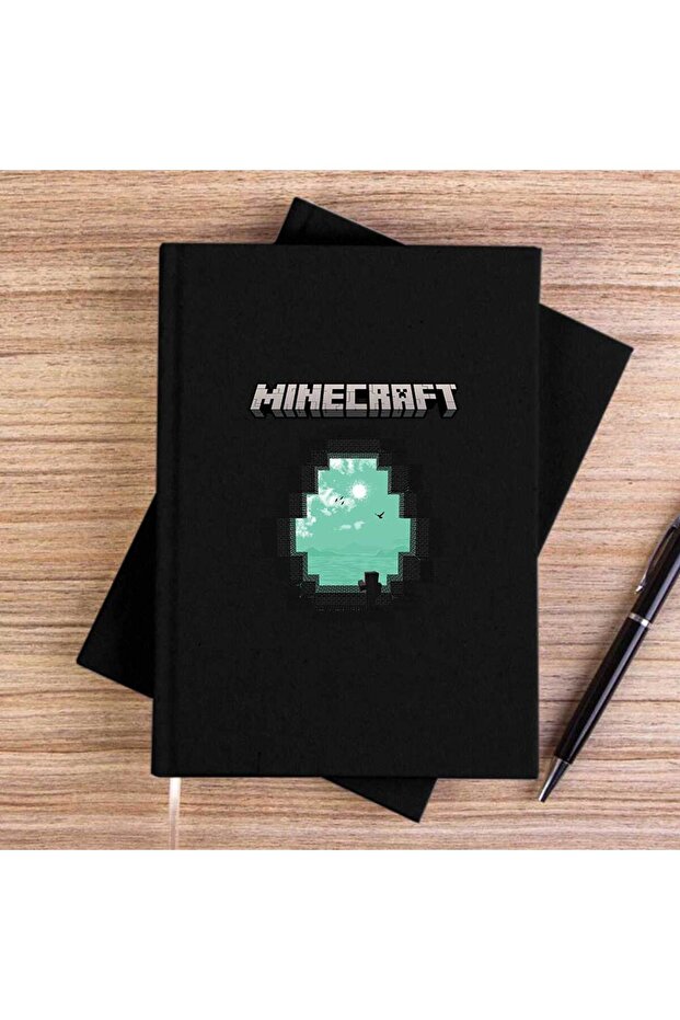 دفتر ملاحظات من القماش غير المبطن باللون الأسود من Mine-craft Diamond Cave