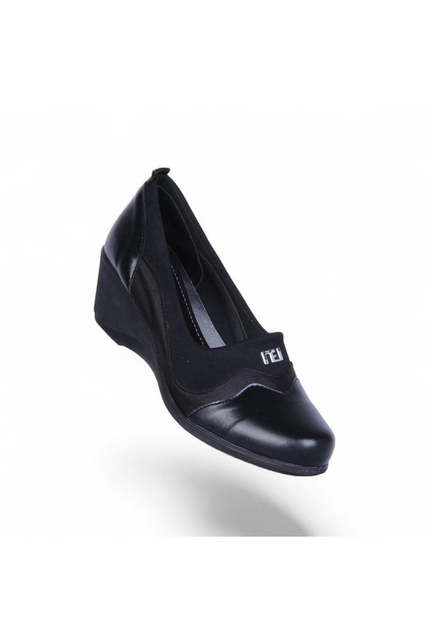 Vollex Vl3 Black 7cm Women's Wedge Heeled Shoes