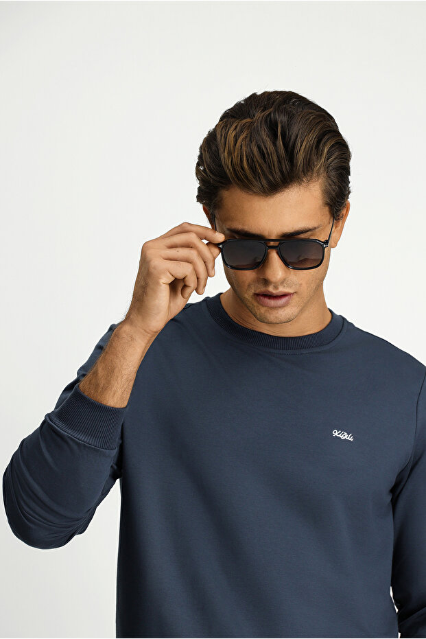 Bisiklet Yaka Regular Fit Nakışlı Basic Sweatshirt - 4