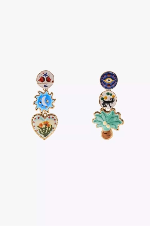 Zr Model Palm & Eye Earrings