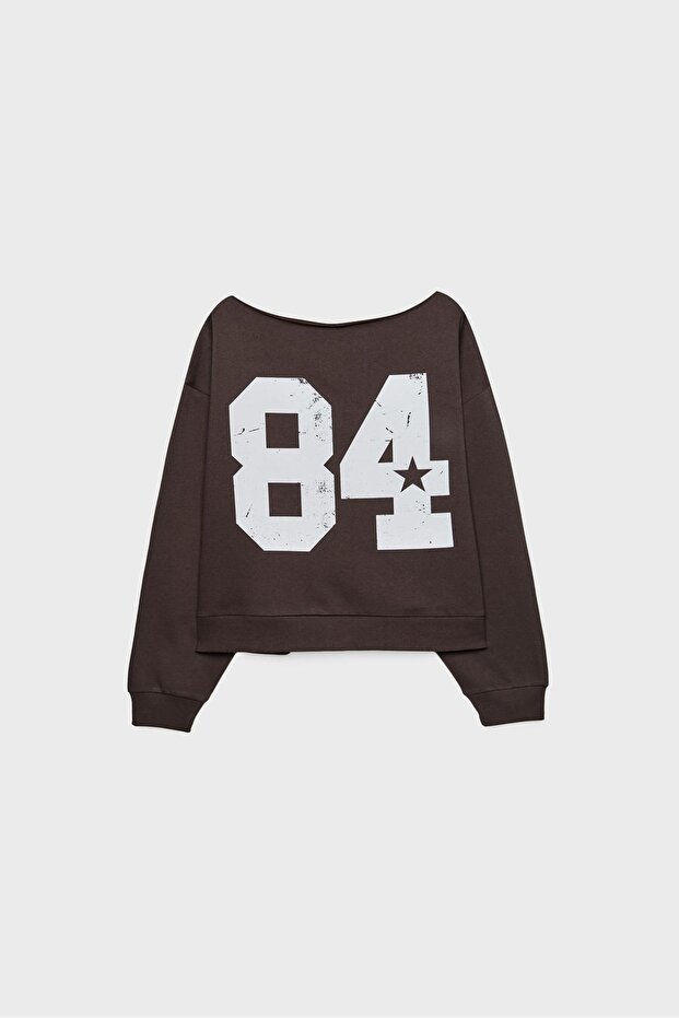 Asimetrik Yakalı Basic Sweatshirt - 6