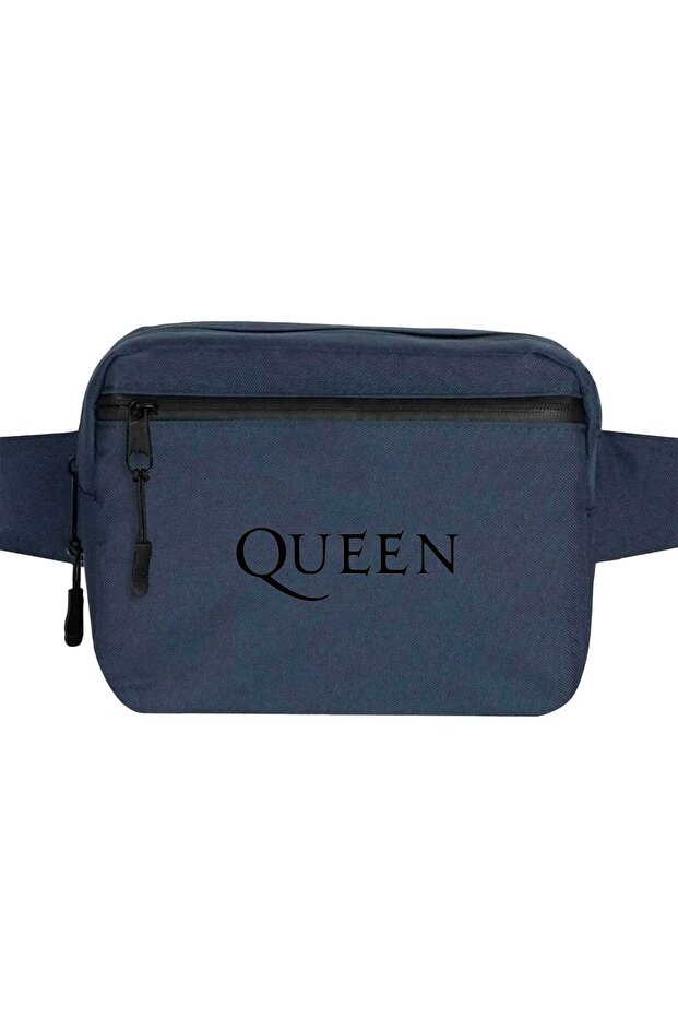 حقيبة خصر بشعار Queen باللون الأزرق الداكن