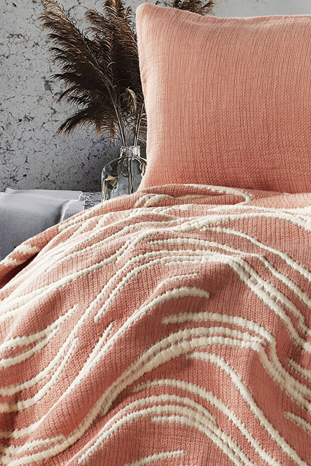 Mabelle Çift Kişilik Yatak Örtüsü / Pudra - 3