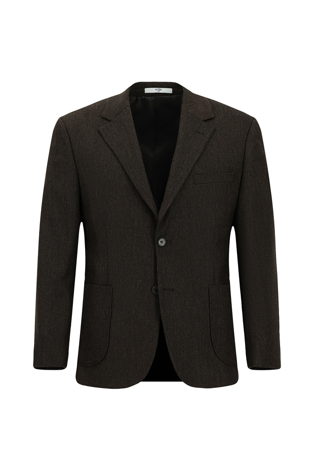 Regular Fit Eyelet Wool Classic Jacket - 1