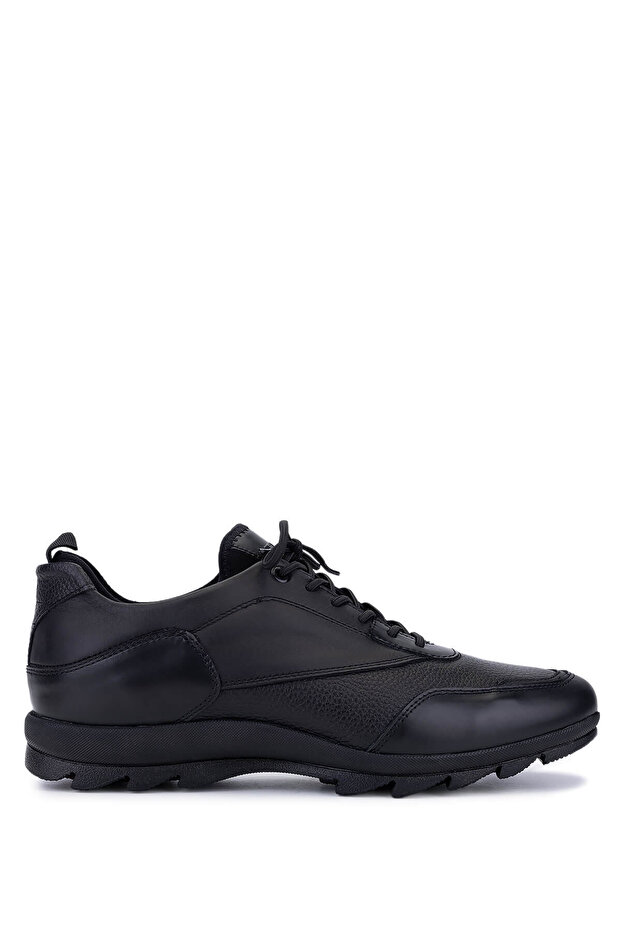 Men's Genuine Leather Black Leather Casual Shoes