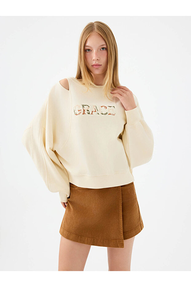 Kadın Sweat Lf2041043 ECRU - 1