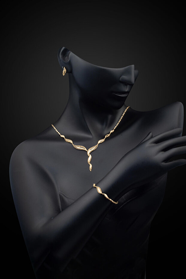 Nehir 14 Ayar Altın Düğün Seti - 7