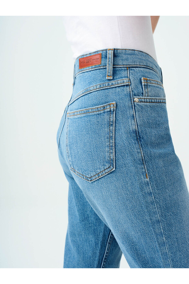 Mom Slim Fit Mavi Kadın Jean Pantolon Lf2037084 - 6