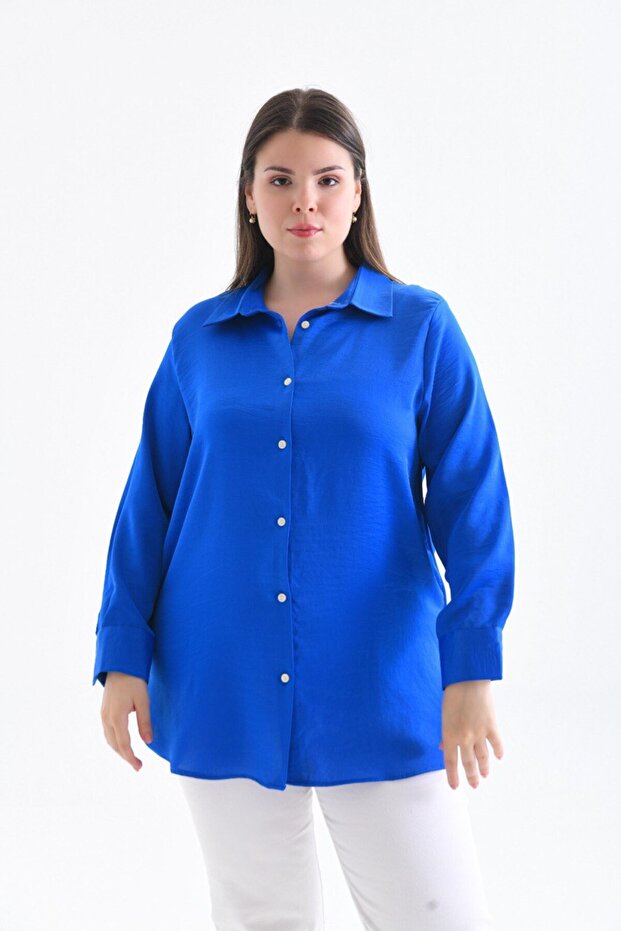 Gamze Moda Plus Size Satin Shirt
