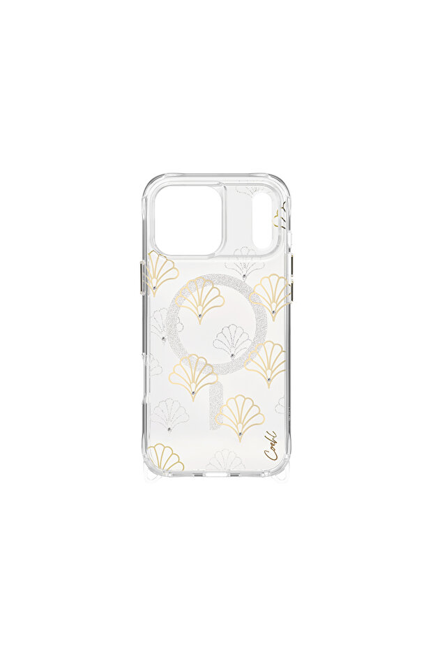 غطاء متوافق مع هاتف iPhone 17 Pro Max مزود بميزة M-safe وسطح خلفي منقوش شفاف وغطاء ماري فضي - 2