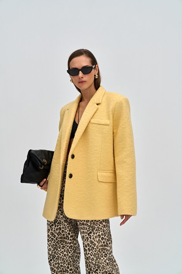 Enzo Sarı Blazer Ceket - 1