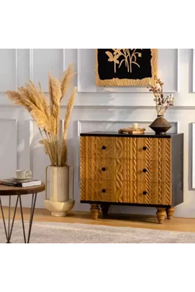 Solid wood console, bungalow-style drawer - 3