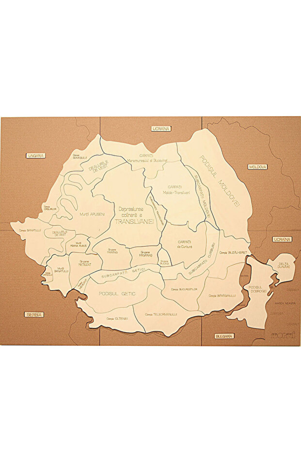 Puzzle Map Romania - Relief Forms - 1