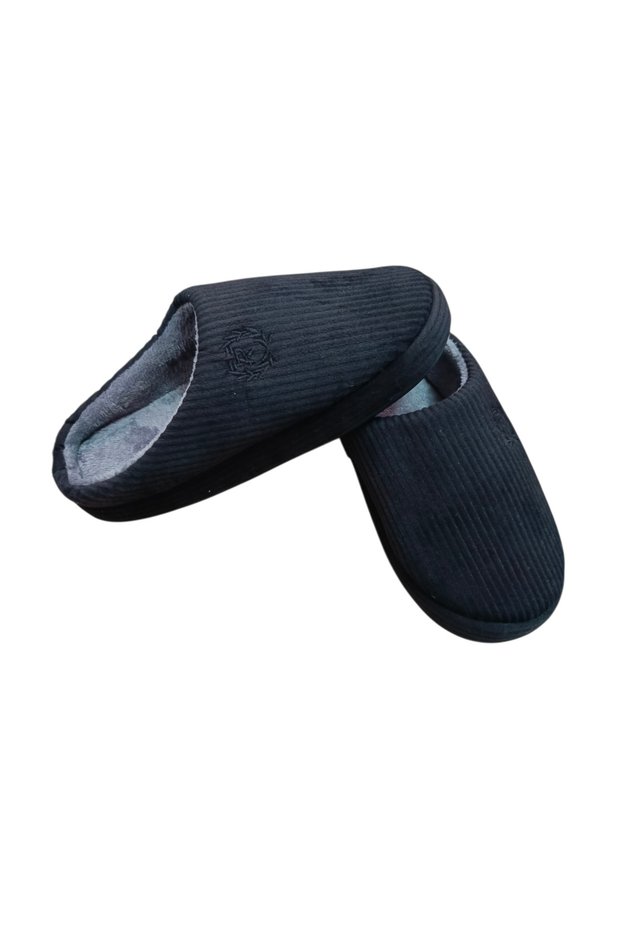 Men's House Slippers Black Gray Winter Slippers