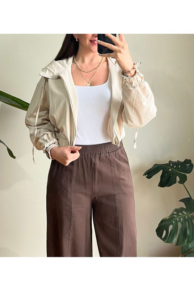 KAPÜŞONLU KISA BOMBER CEKET - 4