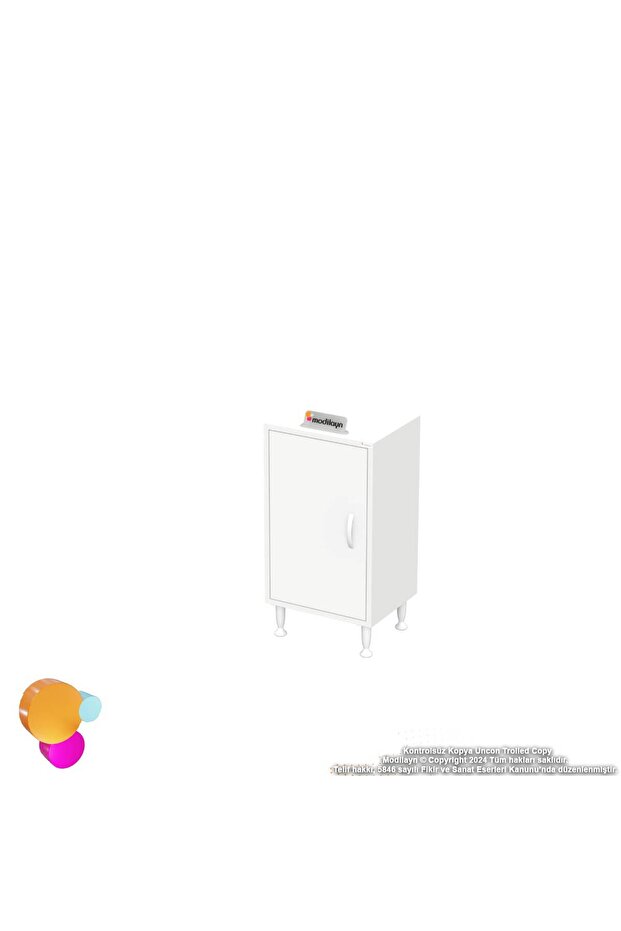 Efil Dolap Dar Alanlar İçin Çok Amaçlı Dolap 1 Kapaklı 4 Göz Raf Dolap 35x75x32,5 cm - 7