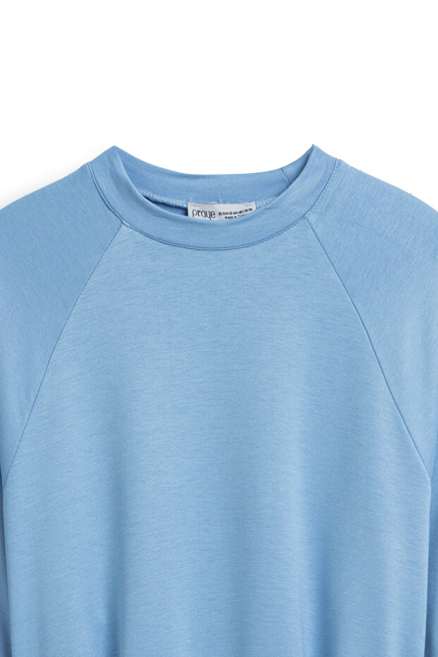 Rochie lungă oversize, albastru bebeluș - 3