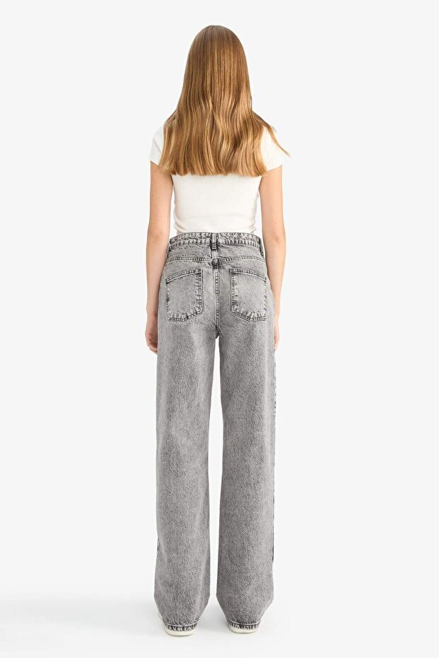 Straight Fit Yüksek Bel Uzun Jean Yıkamalı Pantolon G3543AX25CW - 6