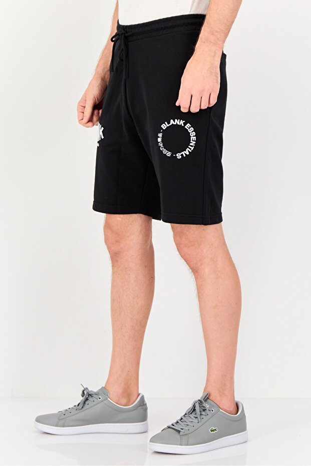 شورت رجالي أساسي بشعار العلامة التجارية، أسود - 2