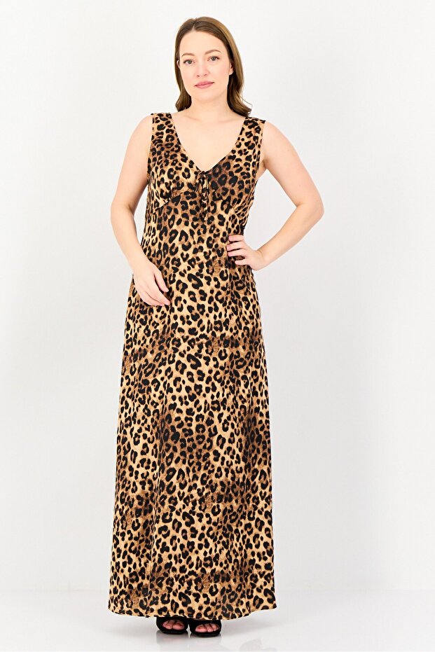 Women Animal Print Maxi Dress, Multicolor