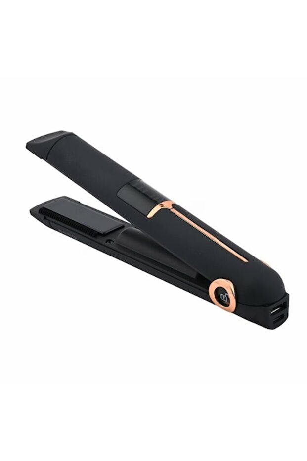 Ceramic 2-in-1 Hair Straightener with LCD Display, External Battery, and Temperature Control, Portab - 1