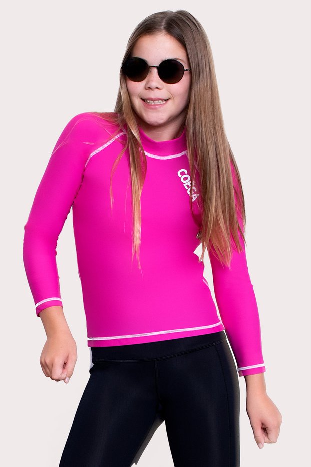 Girls Youth Rashguard Long Sleeve - Pink
