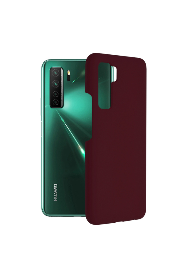Double Structure Protective Case for Huawei P40 lite 5G, Microfiber, Matte Cherry - 1