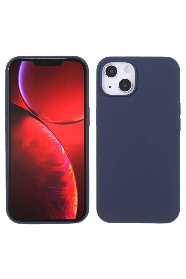 Silicone Case for iPhone 13, Minimalish Design, Tech, Blue - 3