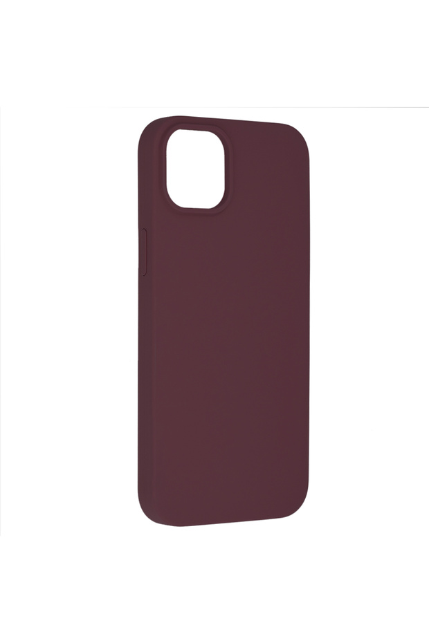 Double Structure Protective Case for iPhone 14 Plus, Microfiber, Matte Cherry - 2