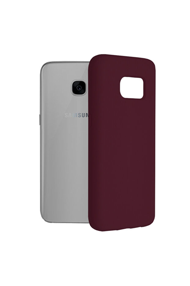 Double Structure Protective Case for Samsung Galaxy S7, Microfiber, Matte Burgundy - 1