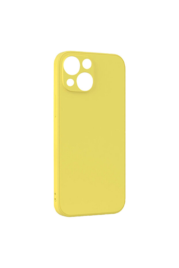 Silicone case for Apple iPhone 13, Microfiber, Yellow - 1