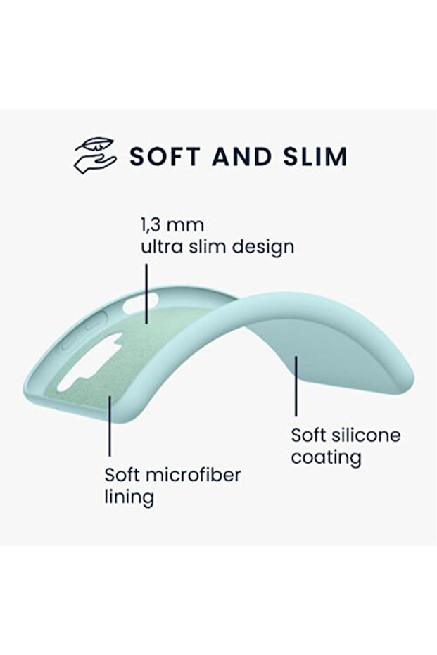 Silicone case for Samsung Galaxy A32, Microfiber, Mint Green - 3