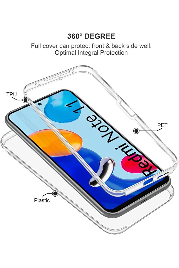 2in1 Case for Xiaomi Redmi Note 11, TPU, Transparent - 2