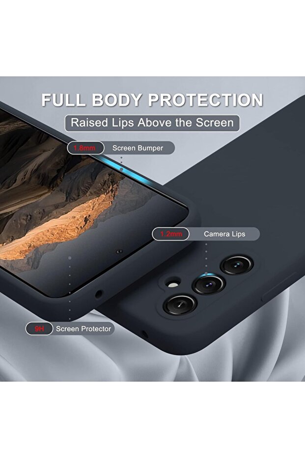 Phone case/screen protector set, Plastic, Compatible with Samsung Galaxy A54, Black - 4