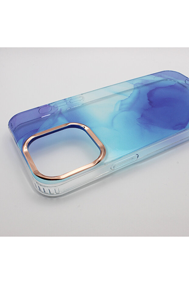 Case for Apple IPhone 14 Pro Max, Watercolor Glitter Gradient Design, Blue - 5