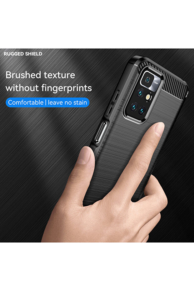 Protective case compatible with Xiaomi Redmi 10, Anti-slip function, TPU, Black - 3