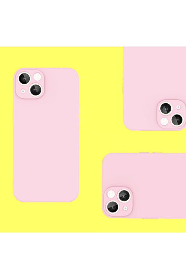 Silicone Case for Apple iPhone 14, Microfiber Interior, Pink - 2