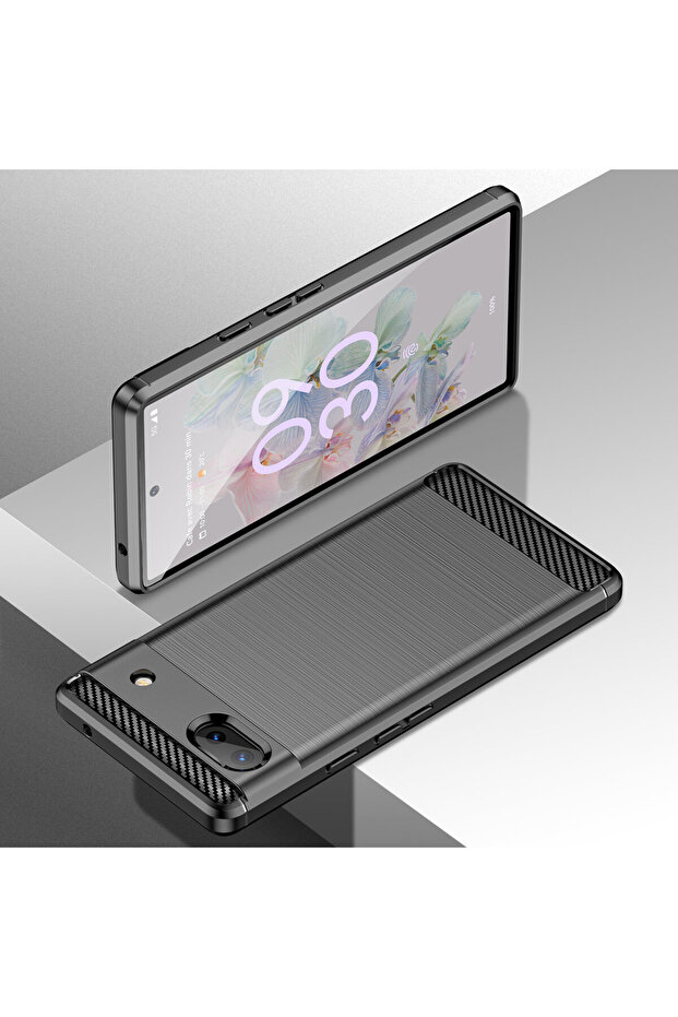 Flexible Carbon case compatible with Google Pixel 6a Black - 4
