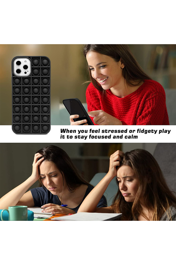 Case for Apple iPhone 12 Pro, Push Bubble Pop It, Black - 2