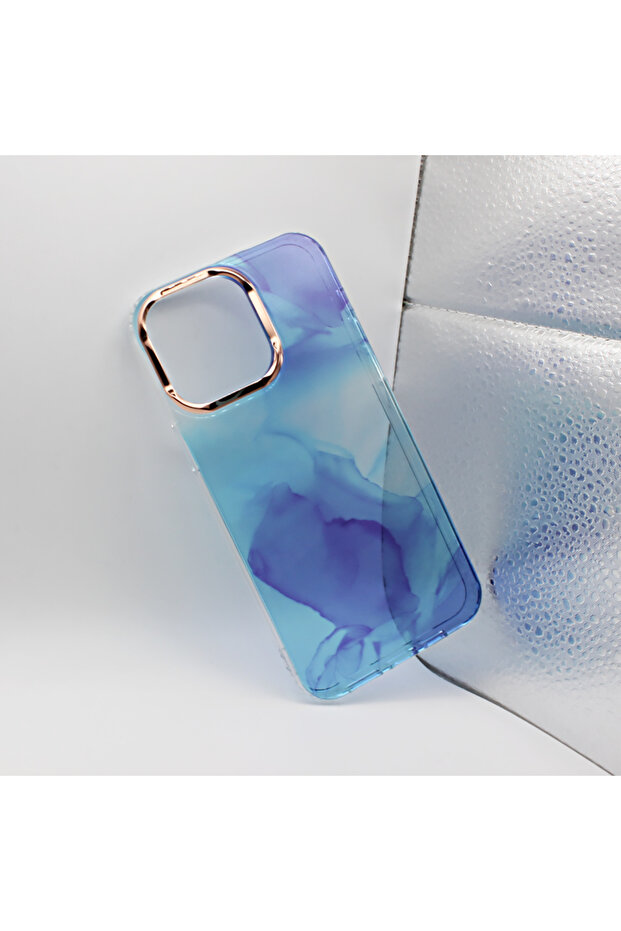 Case for Apple IPhone 14 Pro Max, Watercolor Glitter Gradient Design, Blue - 4